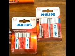 El Feneri Uzaktan Kumandaları İçin Kuru Pil 1.5 V PHILIPS C Boyutu Alkalin Piller 7500mAh
