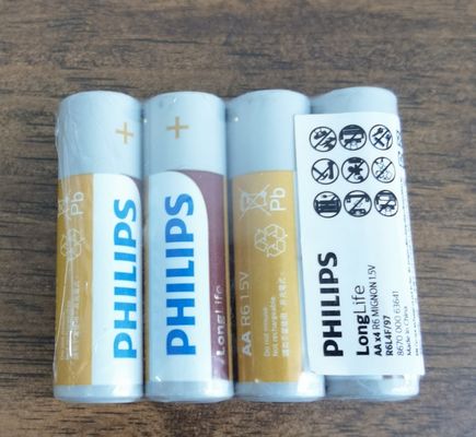ROHS PHILIPS Low Drain Battery AA Zinc Carbon Batteries For Calculators